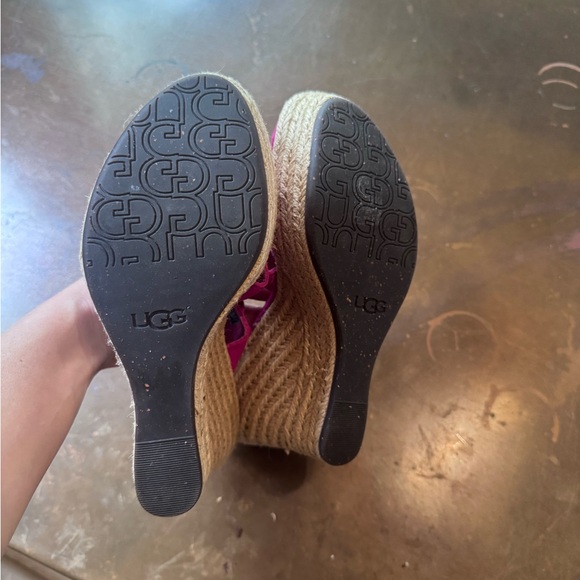 Pink Suede Wedge Sandals - Picture 4 of 4